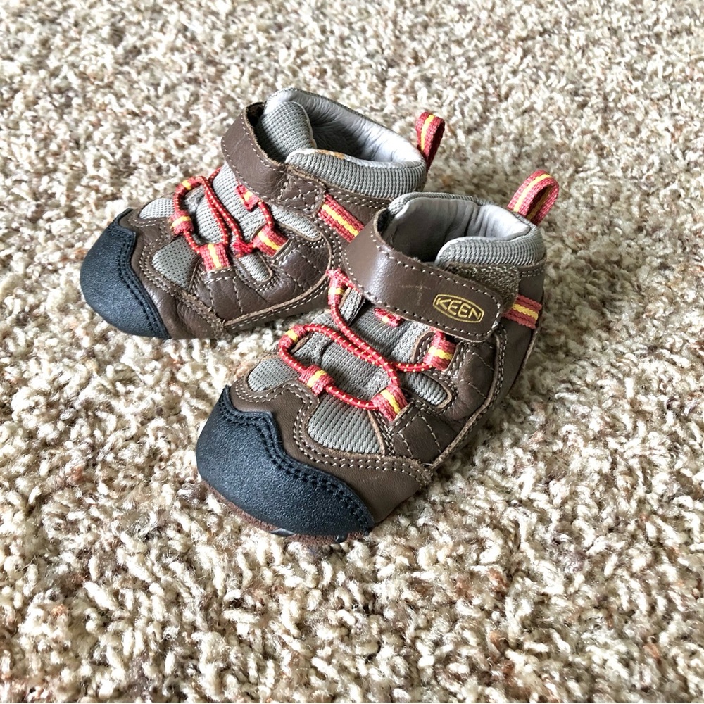 Keen Brown and Red Baby Walker Shoes